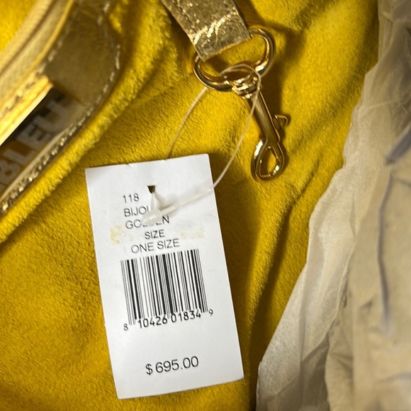 GOLDENBLEU Gold Genuine Leather Fringe Handbag - Picture 16 of 16